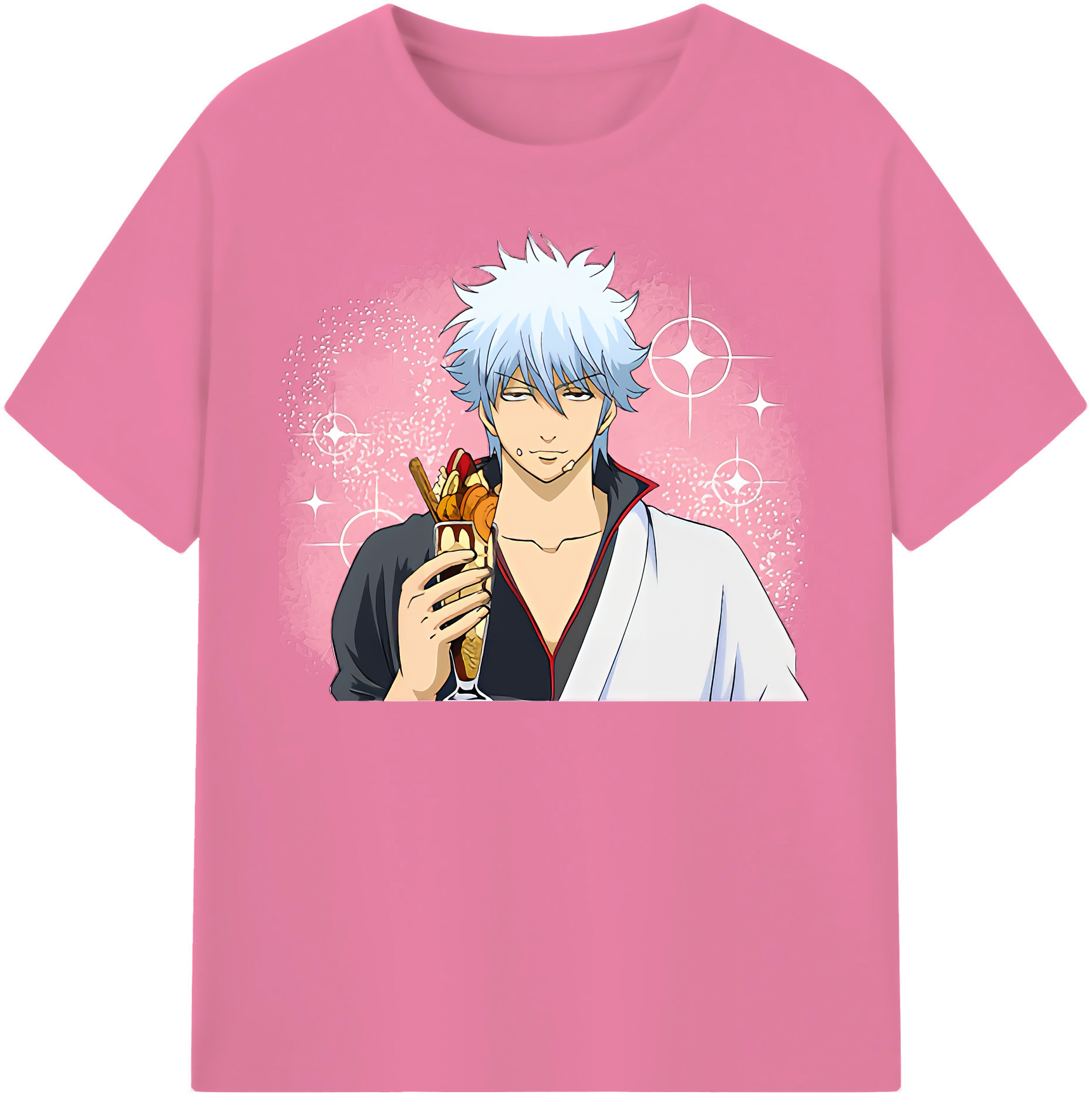 （画像用） ぎんたま 坂田銀時（さかたぎんとき） 神楽 志村新八（しむら しんぱち） GINTAMA Sakata Gintoki Kagura Shimura Shinpachi 綿100％半袖Tシャツ（フロントプリント）